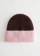 Other Stories Ribbed Mohair Blend Beanie - Brown