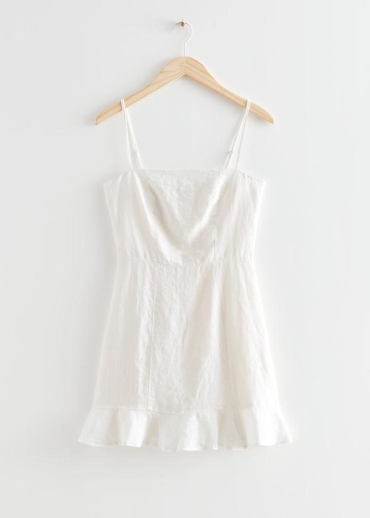 Other Stories Ruffled Strappy Mini Dress - White