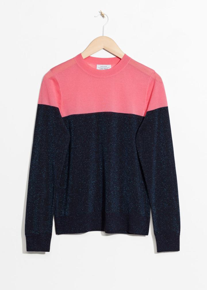 Other Stories Colour Block Sweater - Blue
