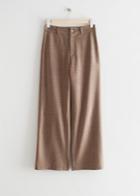 Other Stories Wide Wool Trousers - Beige