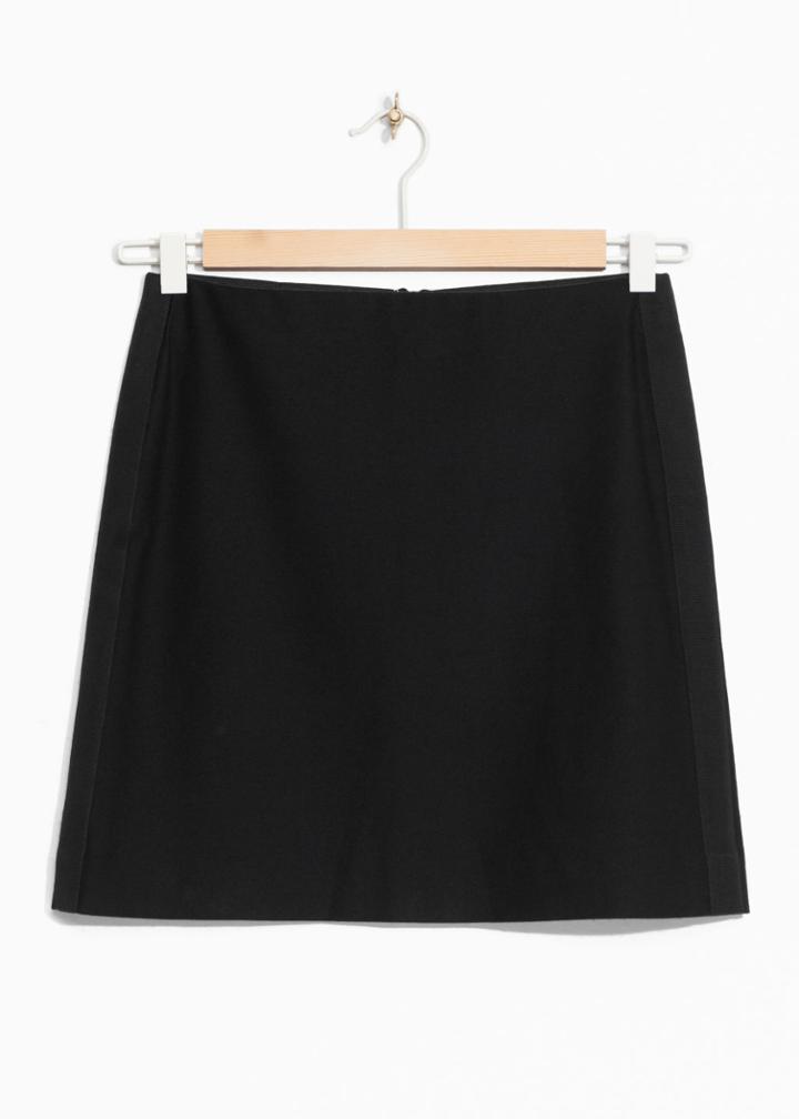 Other Stories Tuxedo Stripe Miniskirt - Black