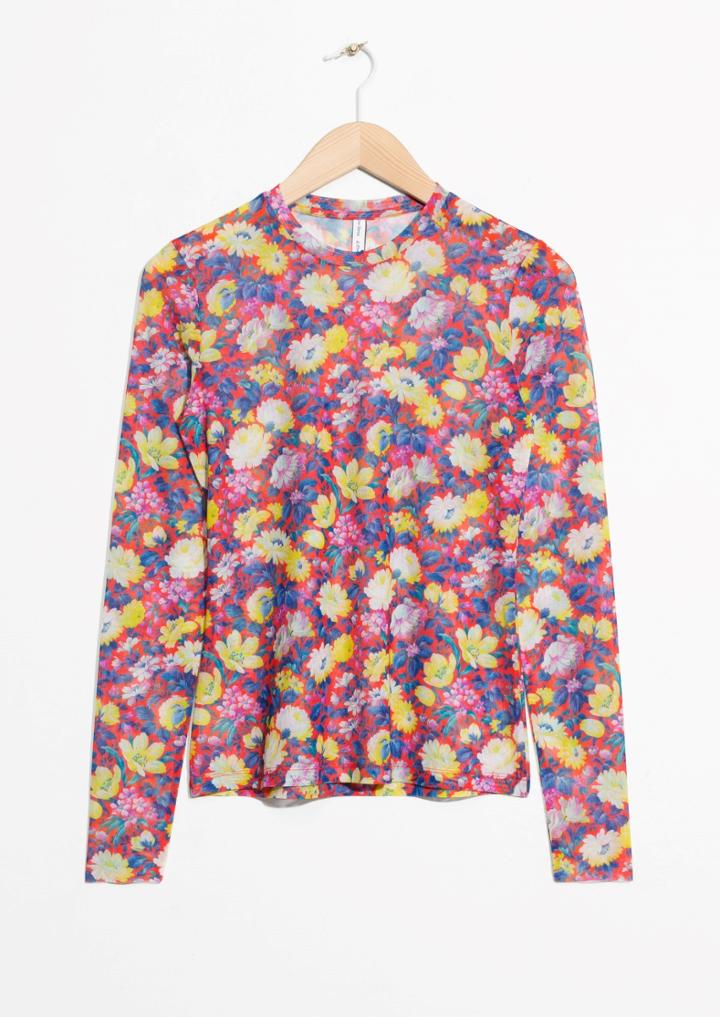 Other Stories Neon Jardin Print Top