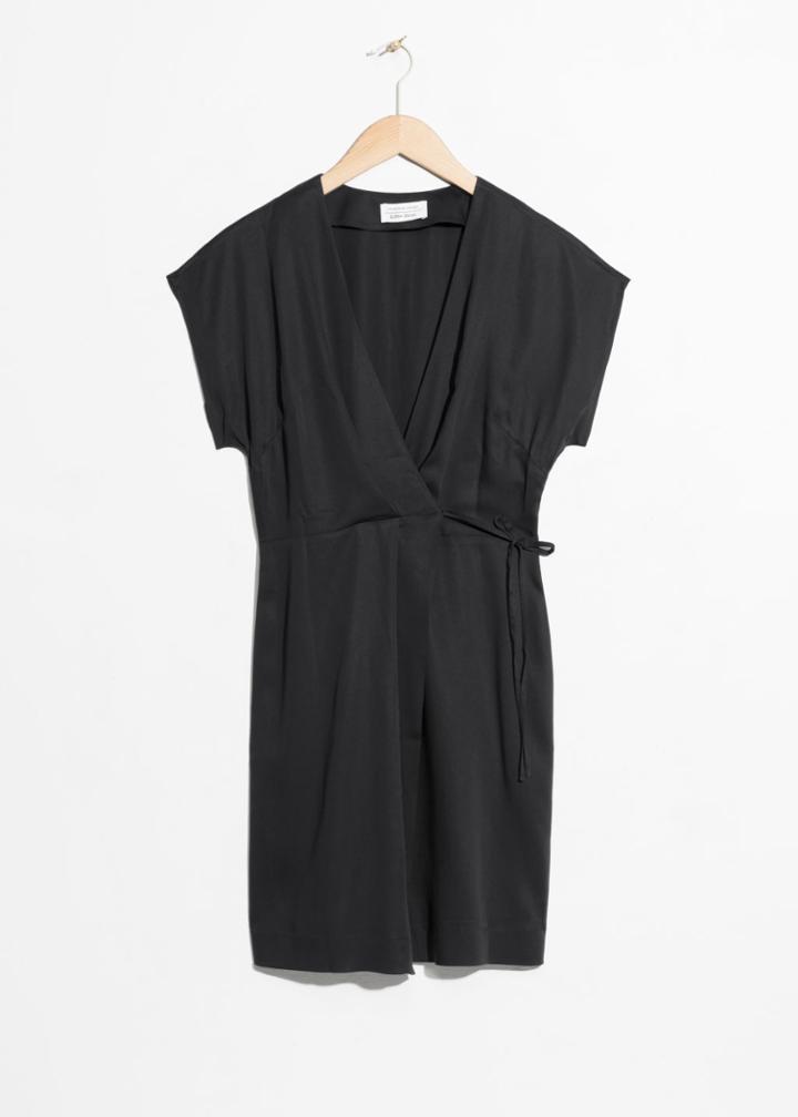 Other Stories Sleeveless Wrap Dress - Black