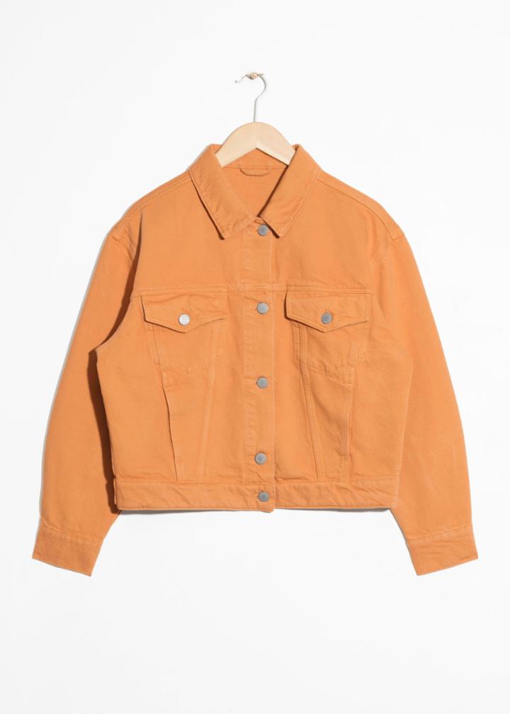Other Stories Cropped Denim Jacket - Yellow