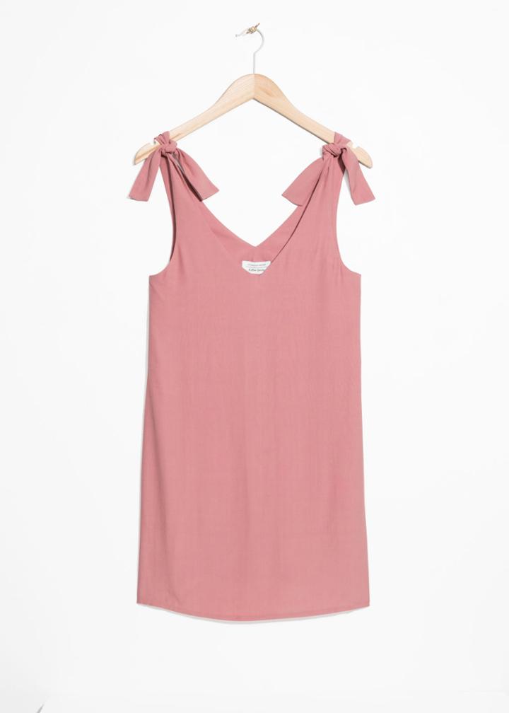 Other Stories Shoulder Tie Mini Dress - Pink