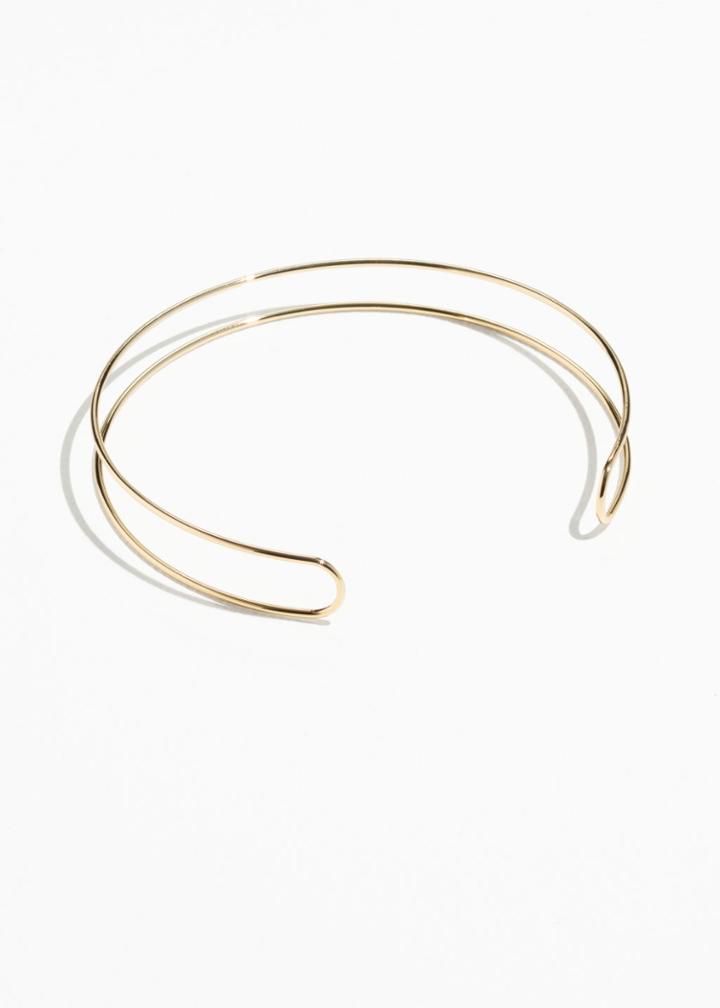 Other Stories Tubular Wire Choker - Gold