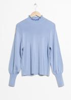 Other Stories Frill Mock Neck Top - Blue