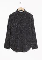 Other Stories Dotted Wide Cuff Silk Shirt