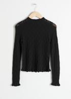 Other Stories Eyelet Knit Top - Black