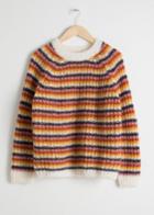 Other Stories Striped Chunky Knit Sweater - Orange