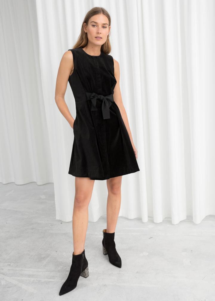 Other Stories A-line Cotton Dress - Black