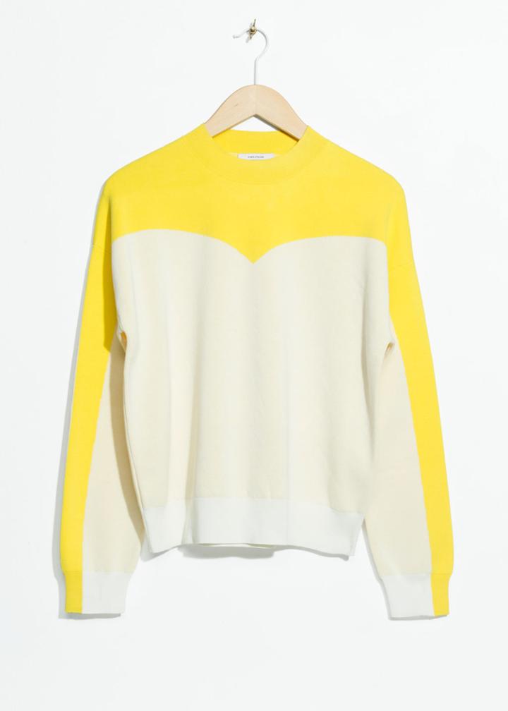 Other Stories Colour Blocking Cotton Sweater - White