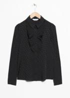 Other Stories Ascot Ruffle Blouse - Black