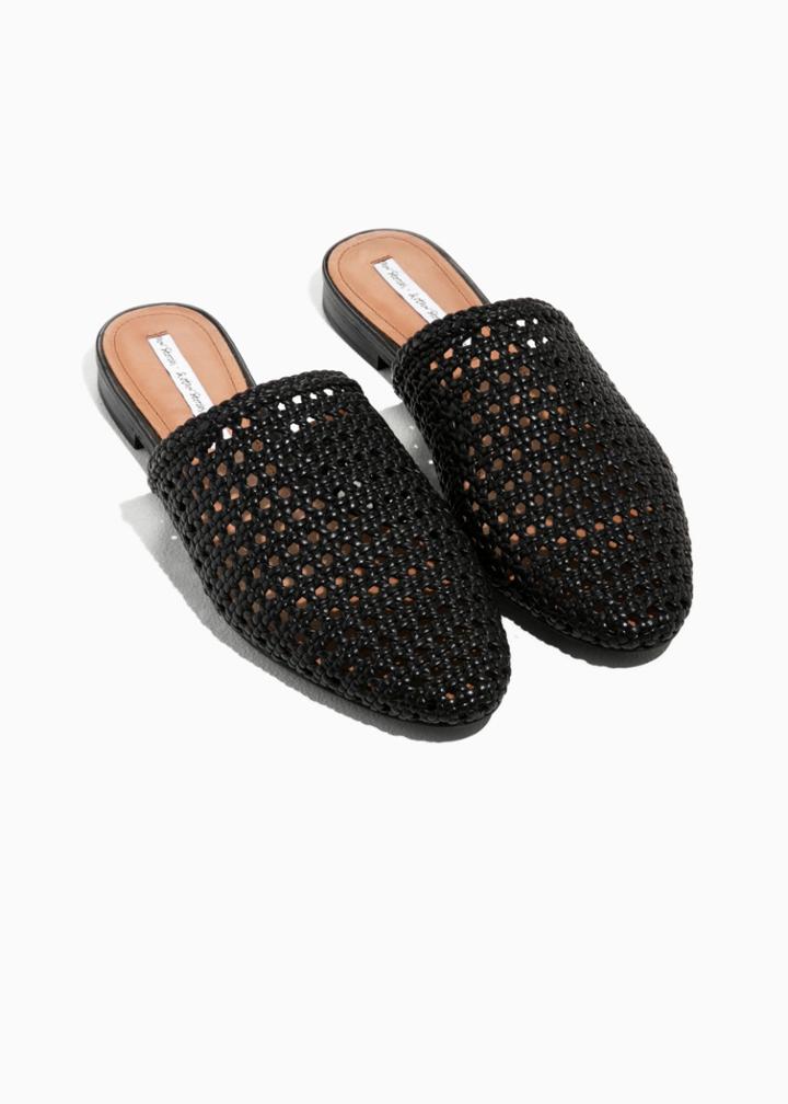 Other Stories Braided Leather Slippers - Black