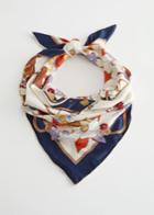 Other Stories Floral Horse Carriage Square Scarf - White