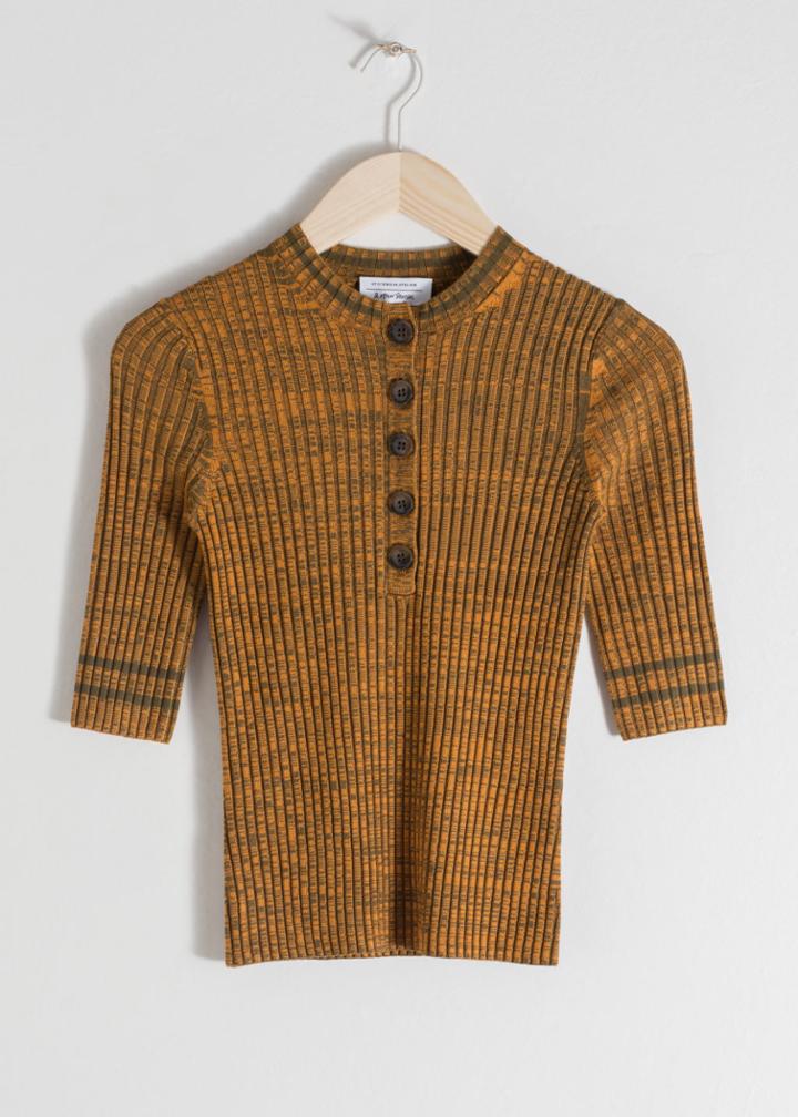 Other Stories Melange Knit Top - Orange