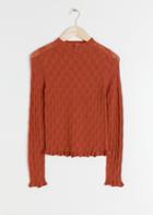 Other Stories Eyelet Knit Top - Red