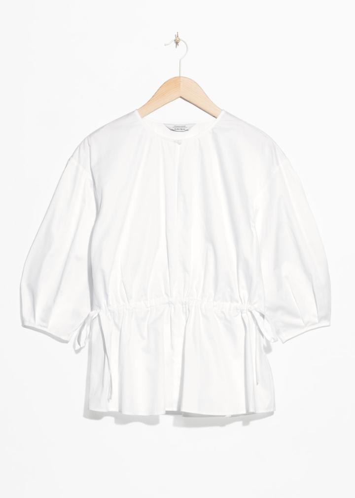 Other Stories Drawstring Waist Blouse - White