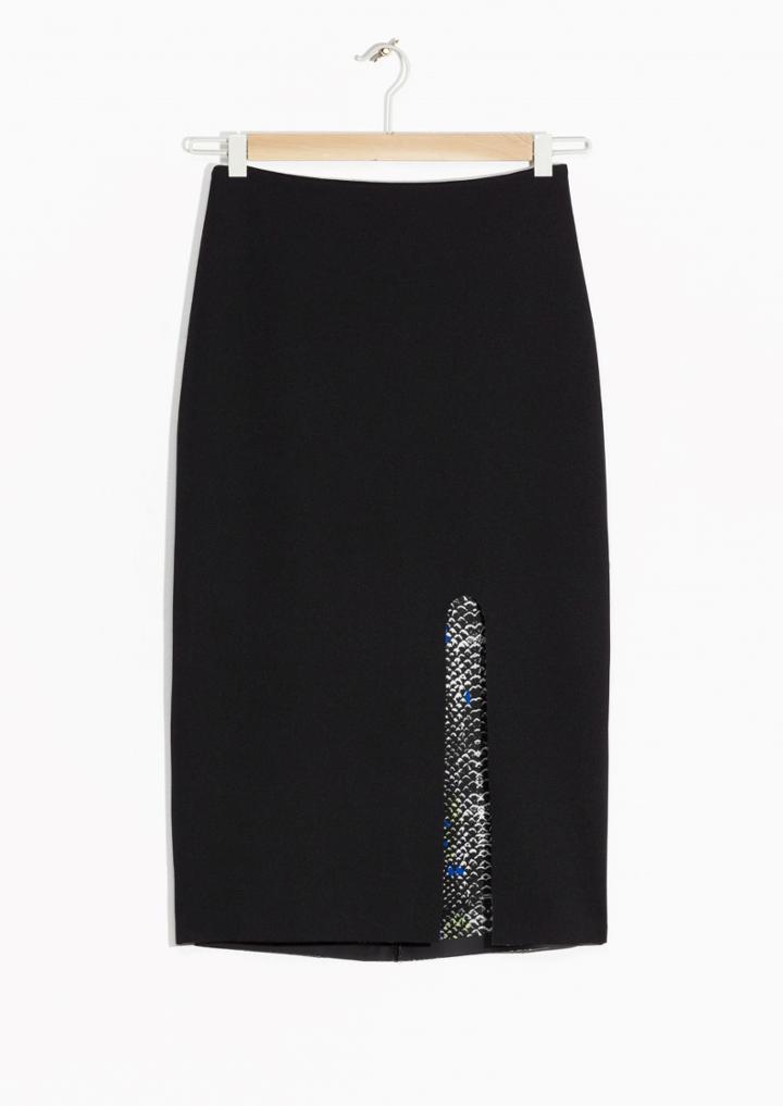 Other Stories Interior Print Slit Skirt