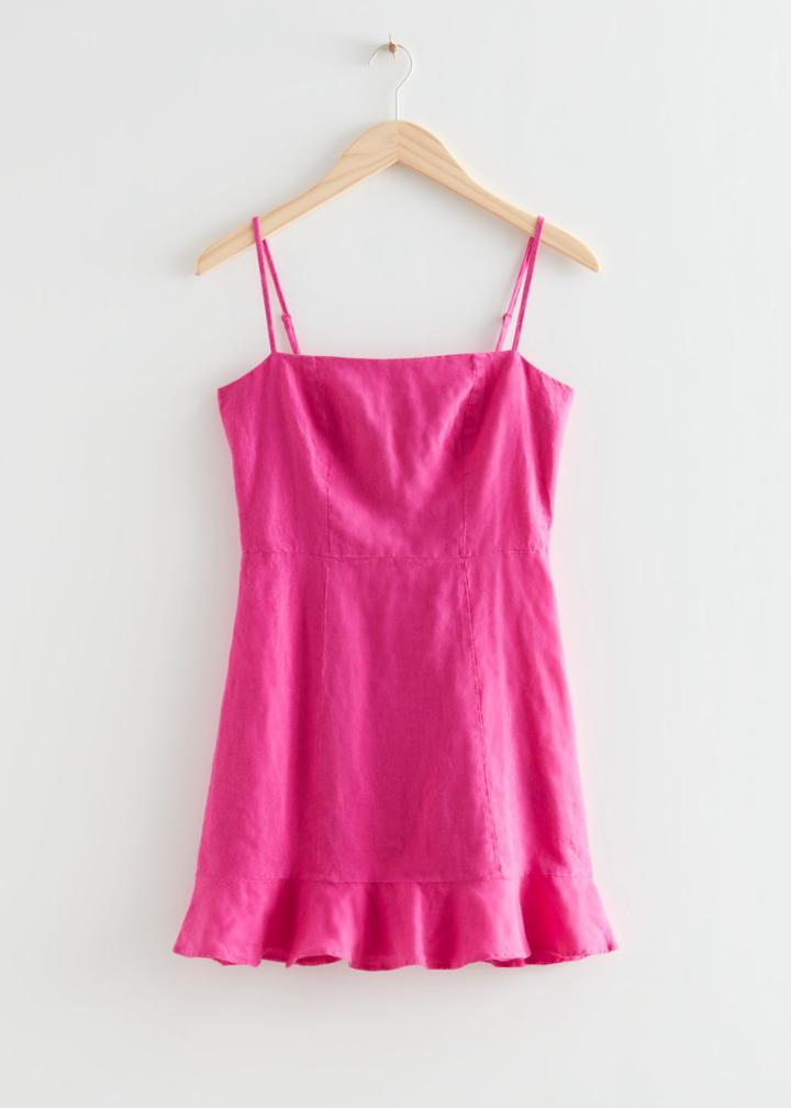 Other Stories Ruffled Strappy Mini Dress - Pink