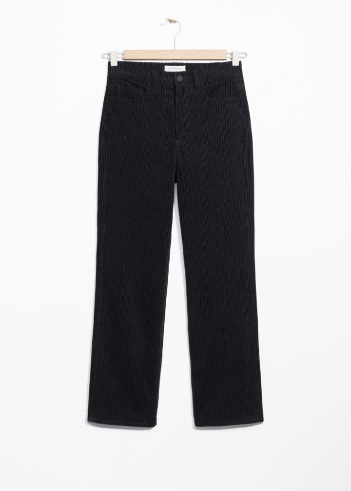 Other Stories Cropped Corduroy Trousers - Black