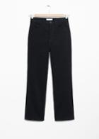 Other Stories Cropped Corduroy Trousers - Black