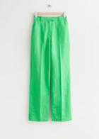 Other Stories Straight High Waist Trousers - Green