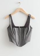 Other Stories Metallic Corset Top - Grey