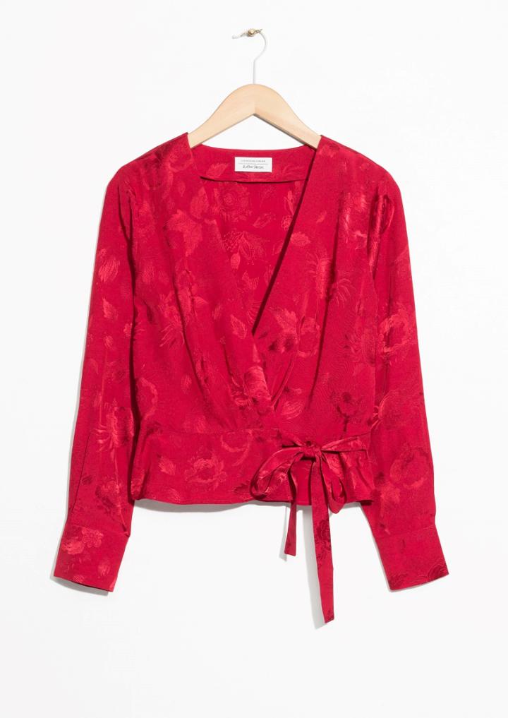 Other Stories Satin Wrap Top