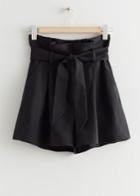 Other Stories Paperbag Waist Shorts - Black