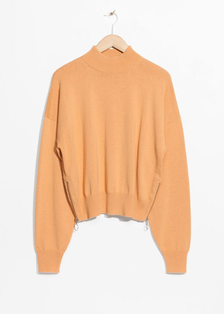 Other Stories Zip Hip Sweater - Yellow