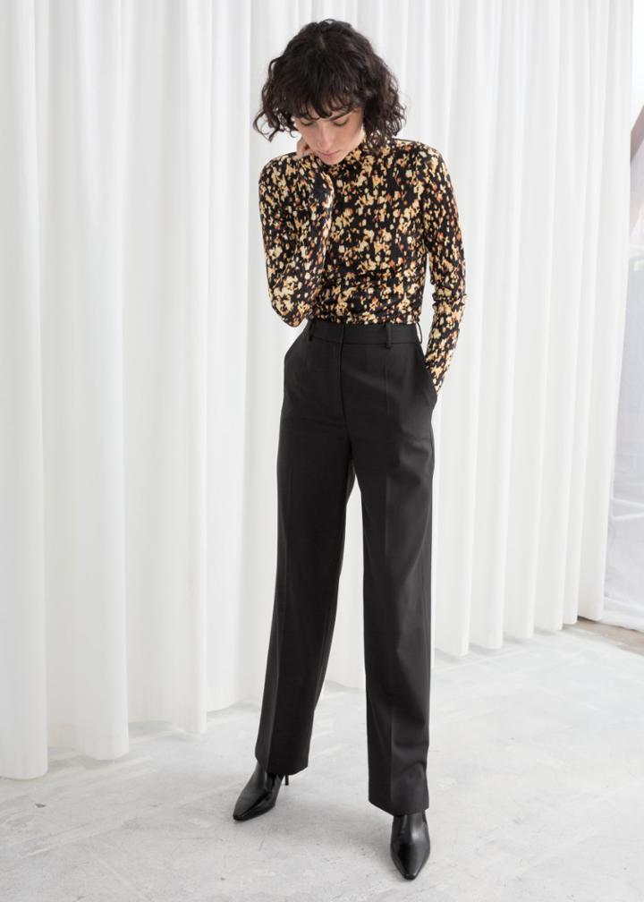 Other Stories Tailored Wool Blend Trousers - Black