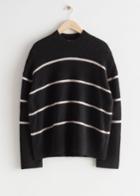 Other Stories Striped Knit Sweater - Black