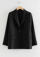 Other Stories Relaxed Single-breasted Blazer - Black