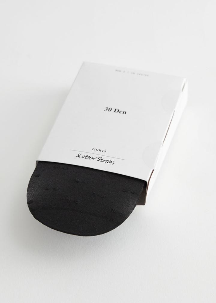 Other Stories Sheer Dots Tights - Black