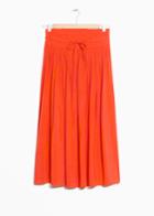 Other Stories High Waist Pleated Skirt - Orange