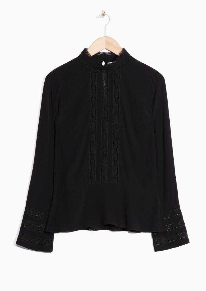 Other Stories Lace Decorated Blouse