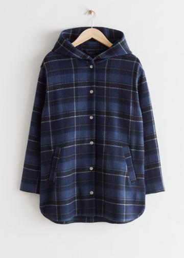 Other Stories Oversized Hooded Wool Coat - Blue