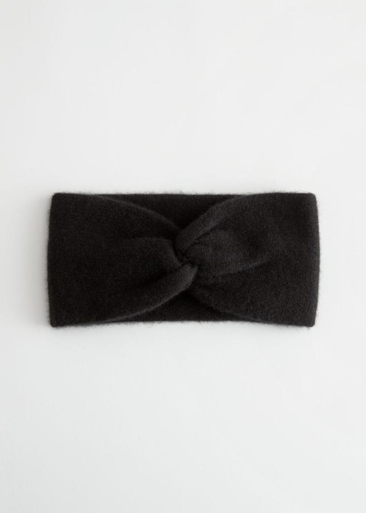 Other Stories Cashmere Twist Knot Headband - Black