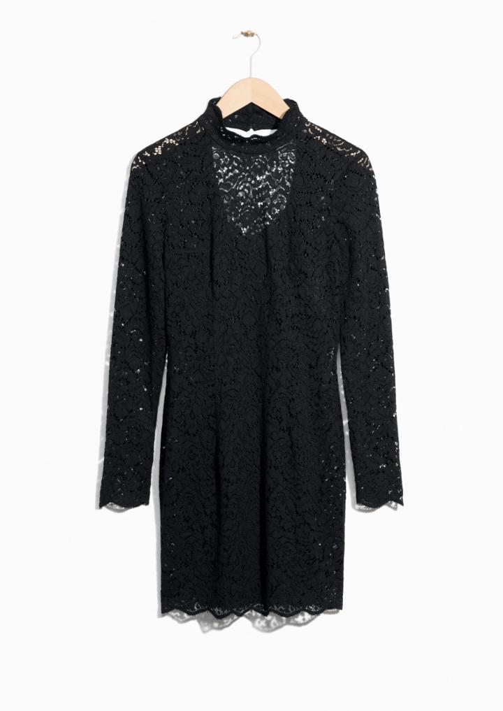 Other Stories Cut Out Little Black Lace Dress