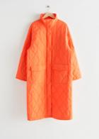 Other Stories Oversized Quilted Coat - Orange