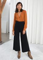 Other Stories Rib Knit Culottes - Black