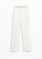 Other Stories Cropped Flared Denim Jeans - White