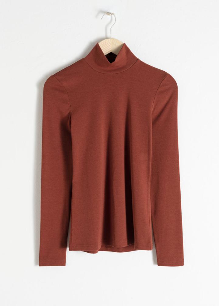 Other Stories Long Sleeve Turtleneck - Orange