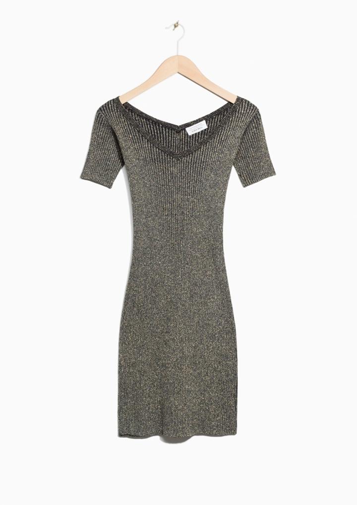Other Stories Ribbed Lurex Dress