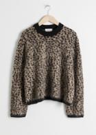 Other Stories Leopard Knit Sweater - Beige