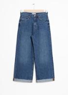 Other Stories Cropped Wide Jeans - Blue