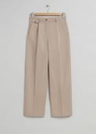 Other Stories Low Waist Dropped Crotch Trousers - Beige