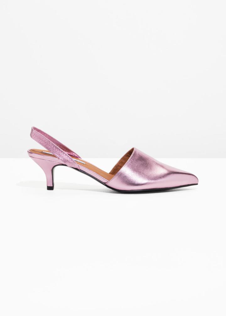 Other Stories Kitten Heel Pumps - Pink