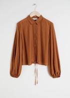 Other Stories Polka Dot Silk Blend Blouse - Brown